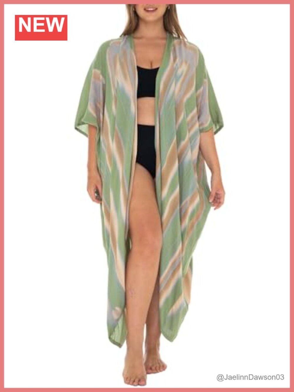 SHU-SHI Plus Size Tie Dye Kimono Cardigan Beach Cover Up Oversized